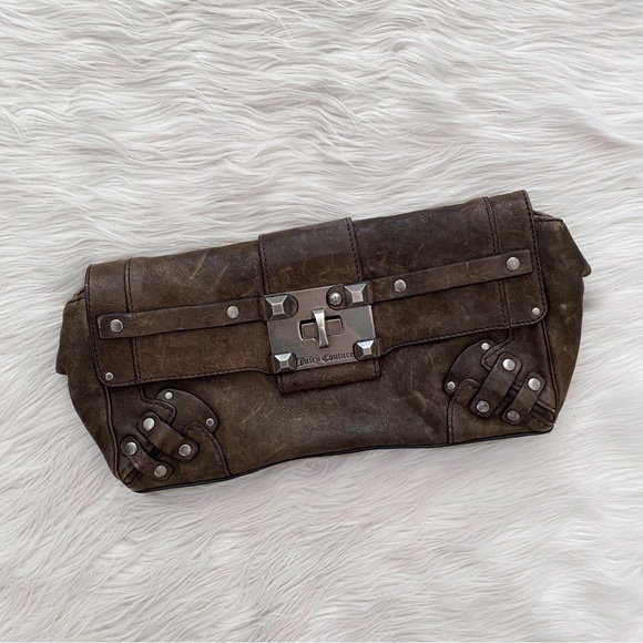 Juicy Couture Handbags - Juicy Couture Brown Leather Clutch Purse